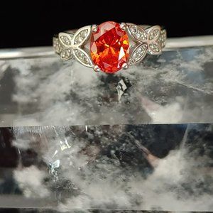New Orange gemstone ring size 6